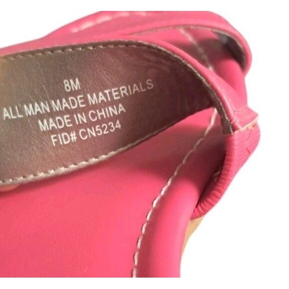 Talbots Shoes Sandals Women's 8 Bubble Gum Pink Flat Two Straps Slip On Summer - Picture 7 of 8